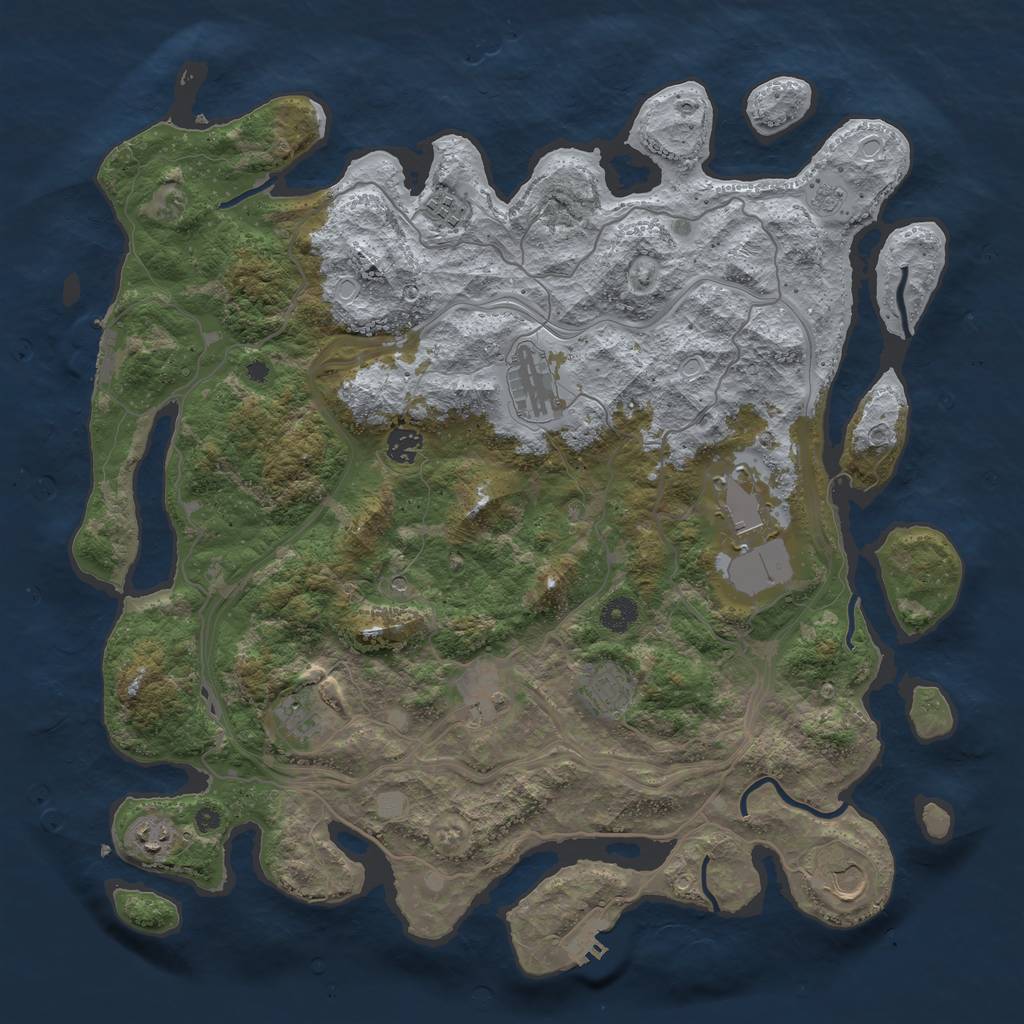 Rust Map: Procedural Map, Size: 4250, Seed: 648730542, 16 Monuments