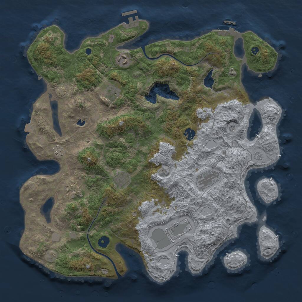 Rust Map: Procedural Map, Size: 4000, Seed: 81478509, 14 Monuments