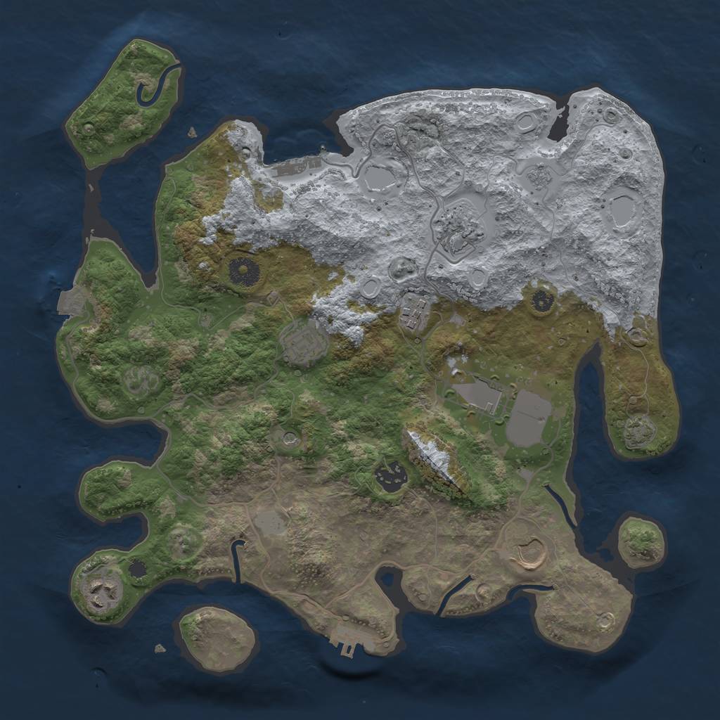 Rust Map: Procedural Map, Size: 3500, Seed: 583466583, 15 Monuments