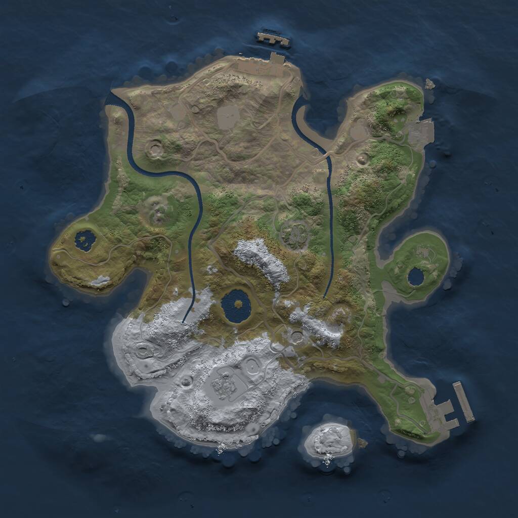 Rust Map: Procedural Map, Size: 2500, Seed: 893124944, 6 Monuments