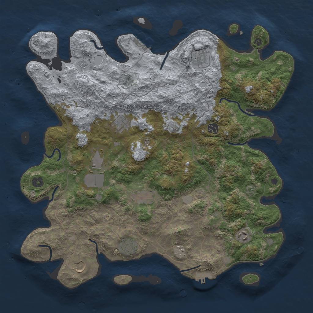 Rust Map: Procedural Map, Size: 4200, Seed: 298241, 16 Monuments