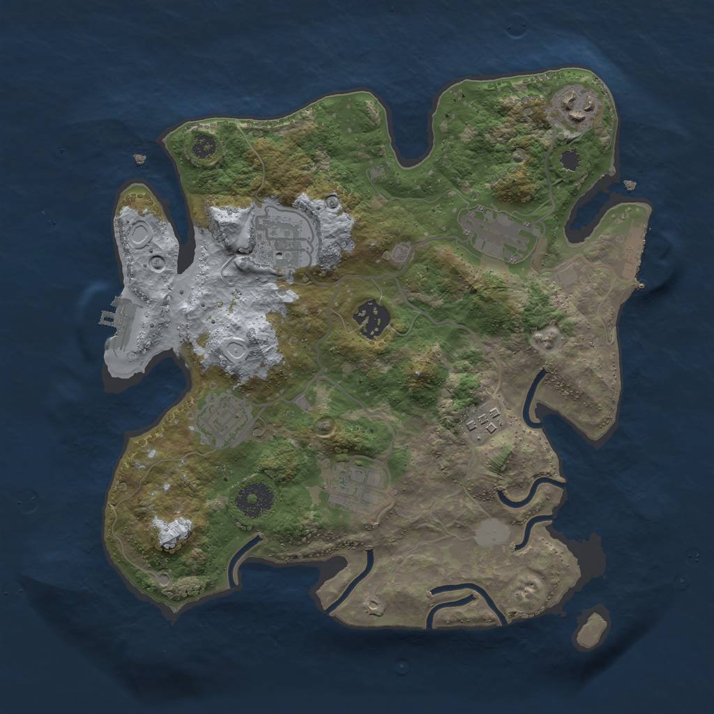 Rust Map: Procedural Map, Size: 3000, Seed: 625450012, 12 Monuments