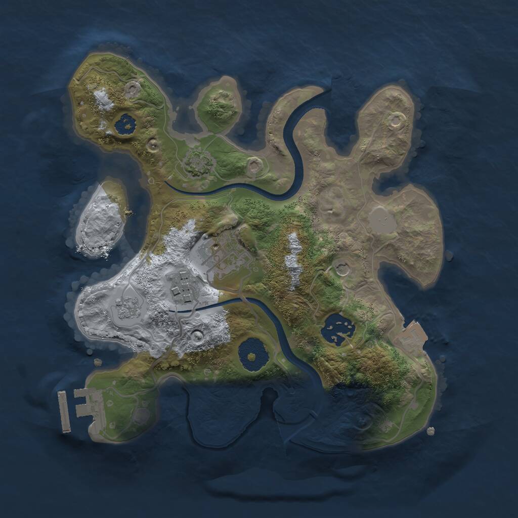 Rust Map: Procedural Map, Size: 2500, Seed: 42870260, 8 Monuments
