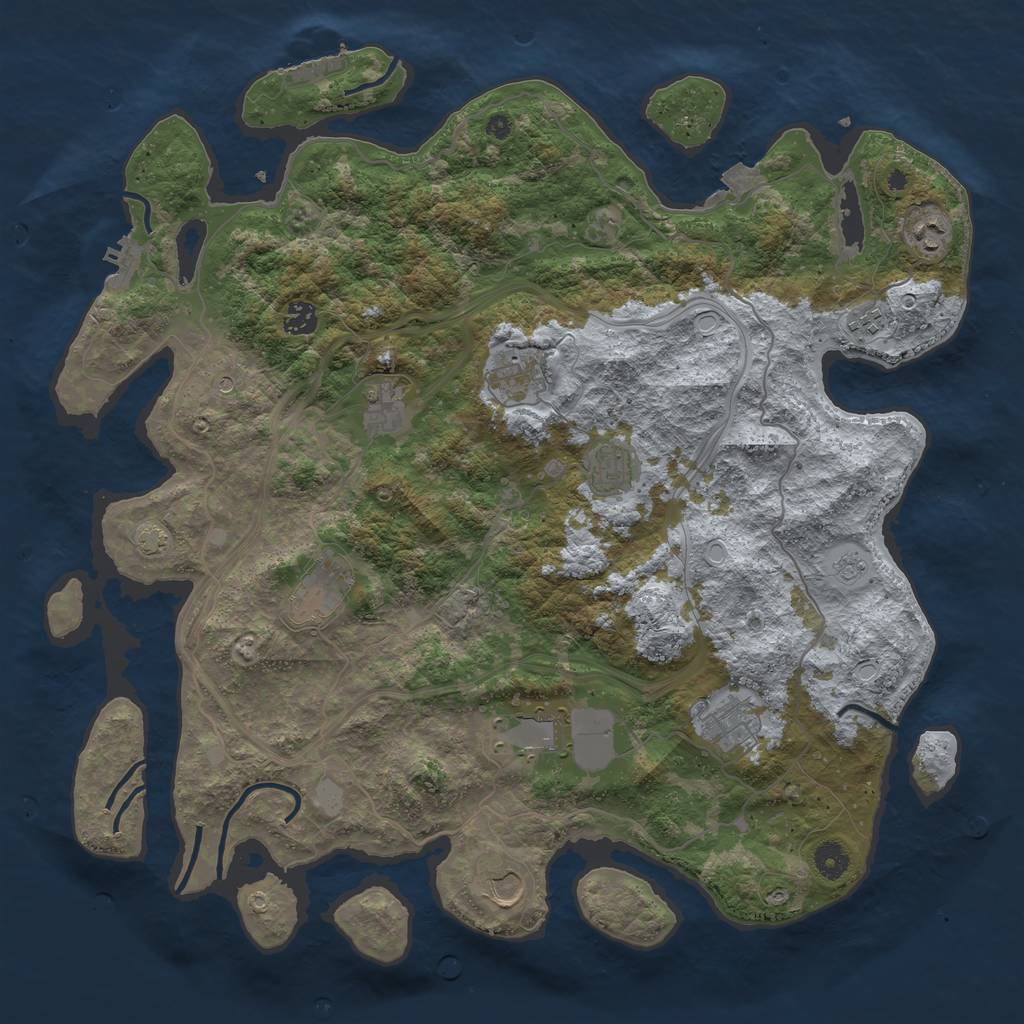 Rust Map: Procedural Map, Size: 4350, Seed: 312341282, 18 Monuments
