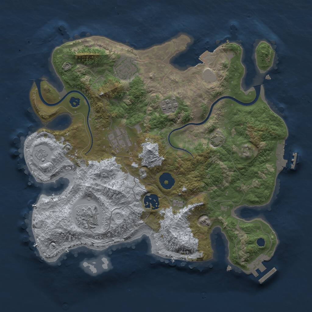 Rust Map: Procedural Map, Size: 3000, Seed: 2101500759, 10 Monuments