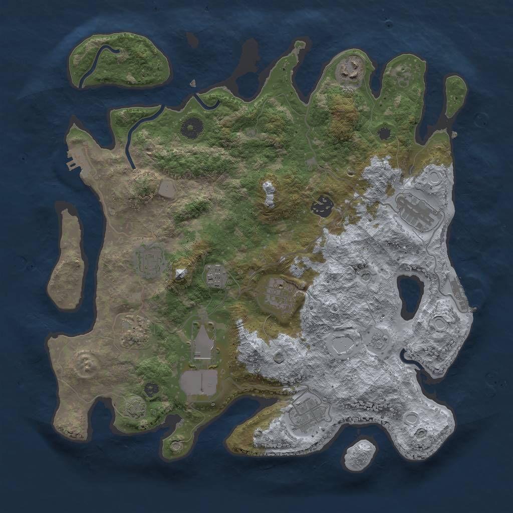 Rust Map: Procedural Map, Size: 3600, Seed: 20000, 17 Monuments