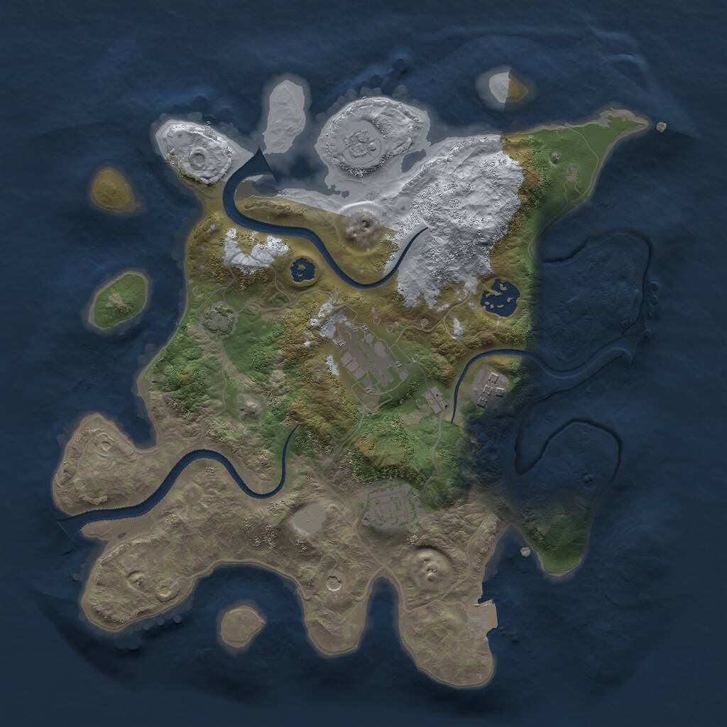 Rust Map: Procedural Map, Size: 3000, Seed: 294822773, 8 Monuments