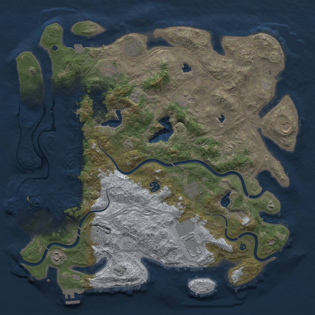 Rust Map: Procedural Map, Size: 4500, Seed: 147183055, 17 Monuments