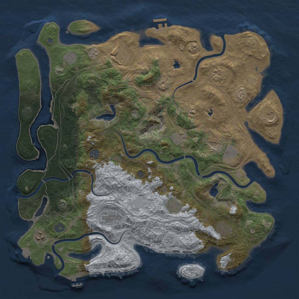 Rust Map: Procedural Map, Size: 4500, Seed: 147183055, 17 Monuments