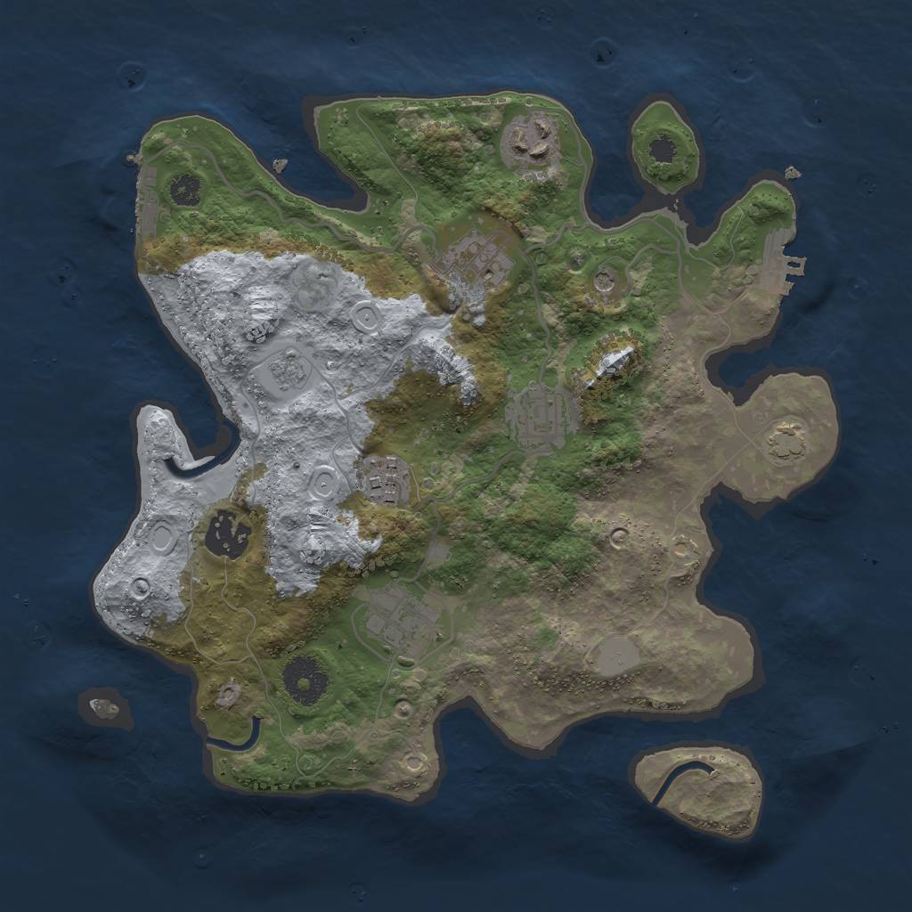 Rust Map: Procedural Map, Size: 3000, Seed: 751102924, 14 Monuments
