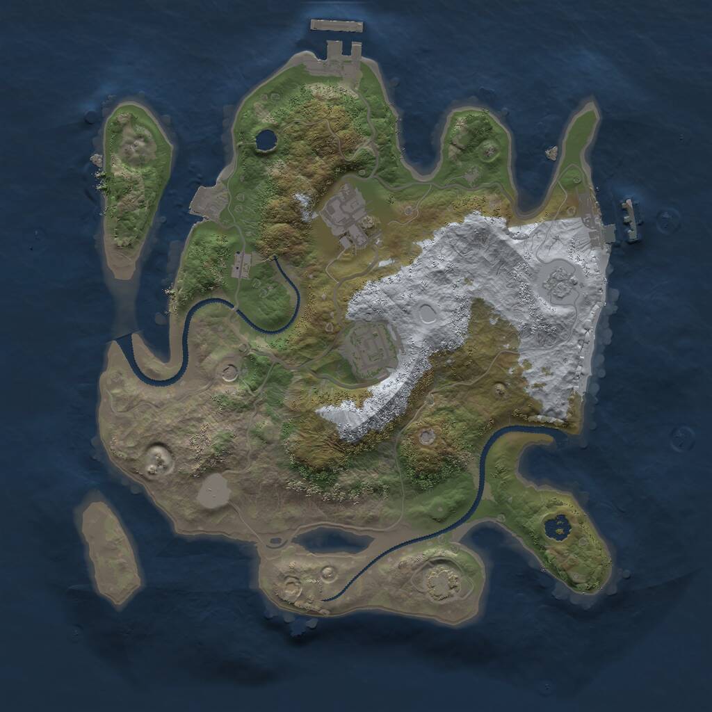 Rust Map: Procedural Map, Size: 2750, Seed: 2115523748, 8 Monuments