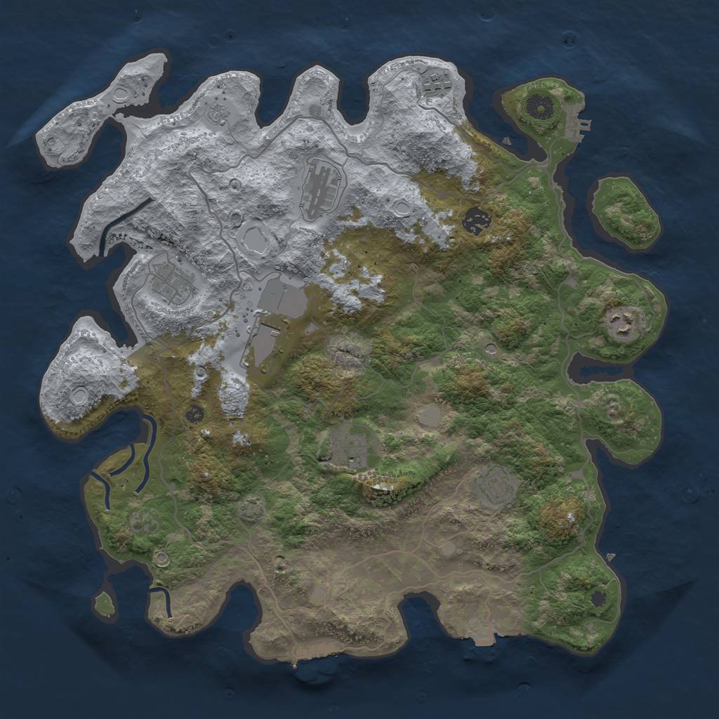 Rust Map: Procedural Map, Size: 4000, Seed: 679598799, 16 Monuments