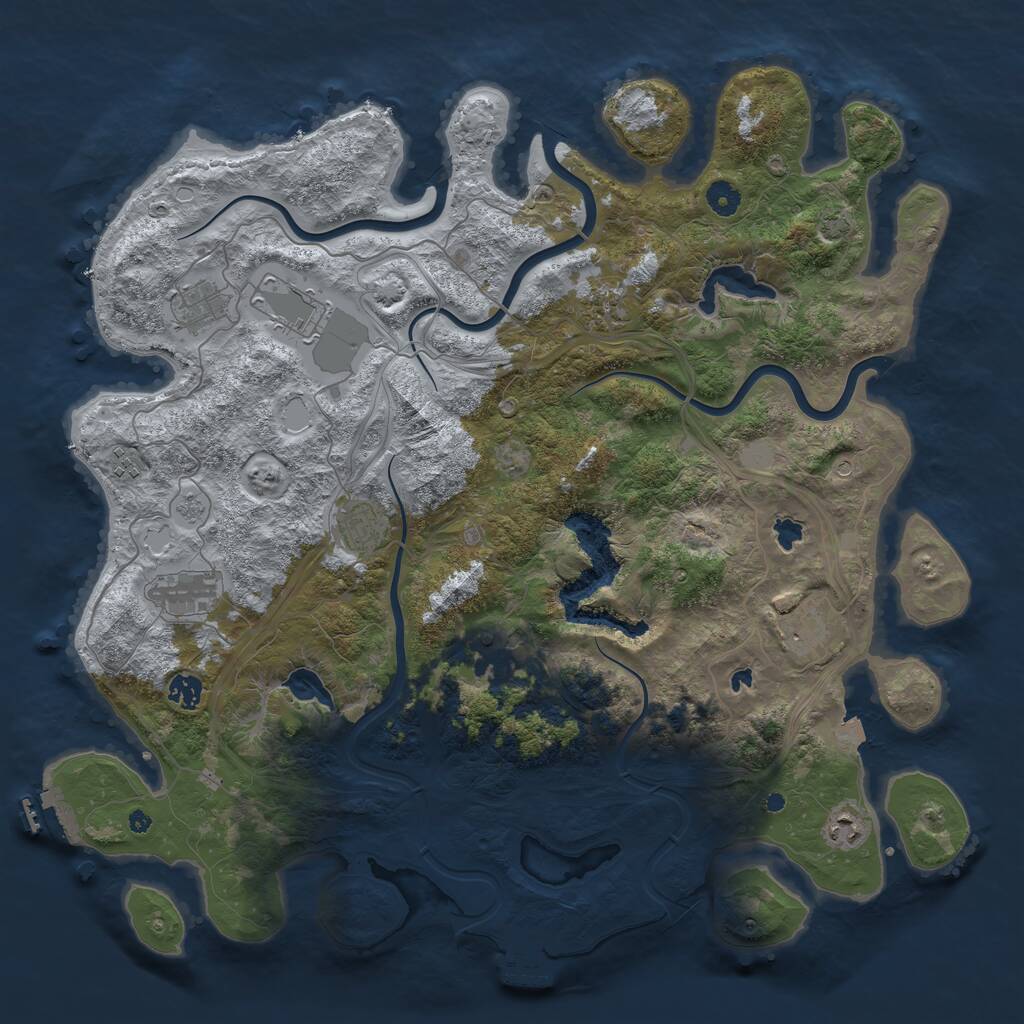Rust Map: Procedural Map, Size: 4500, Seed: 5677372, 16 Monuments