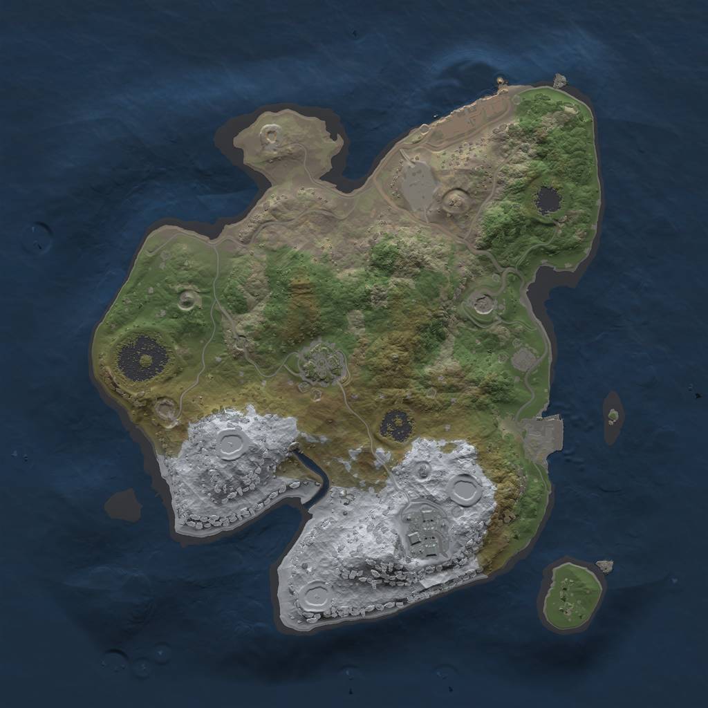 Rust Map: Procedural Map, Size: 2300, Seed: 820198944, 7 Monuments