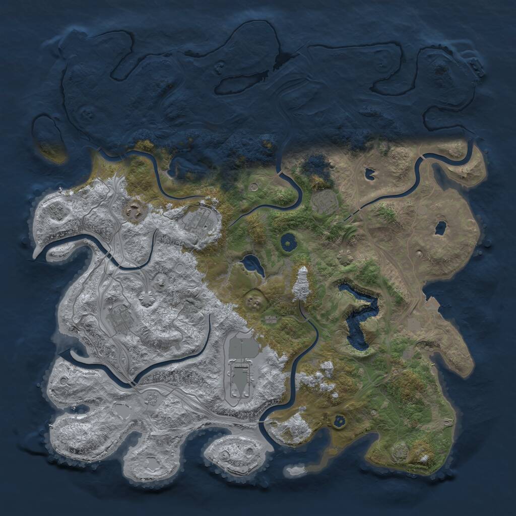 Rust Map: Procedural Map, Size: 4500, Seed: 1594415400, 12 Monuments