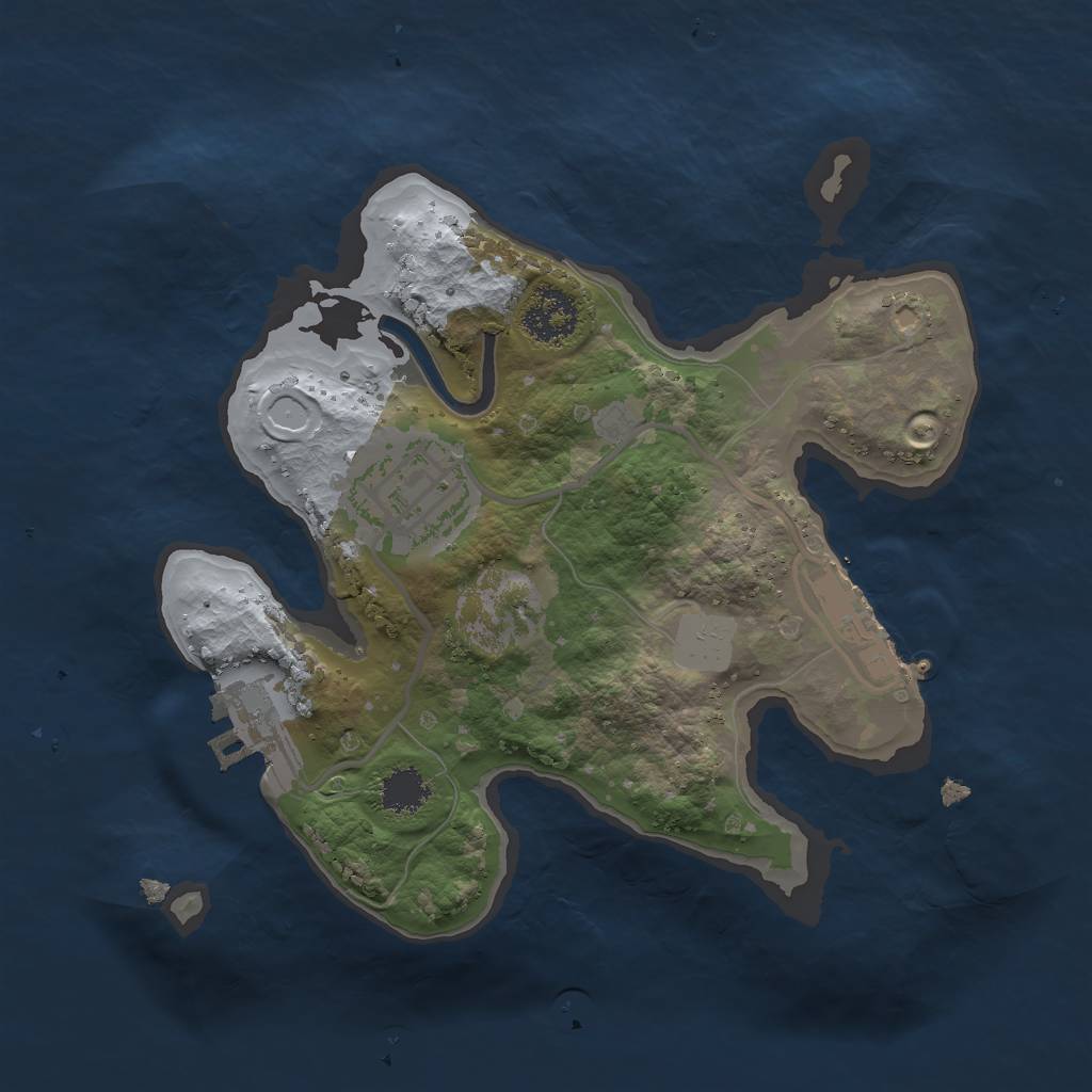 Rust Map: Procedural Map, Size: 2000, Seed: 128763, 6 Monuments