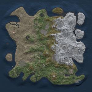 Thumbnail Rust Map: Procedural Map, Size: 3750, Seed: 1325918765, 18 Monuments