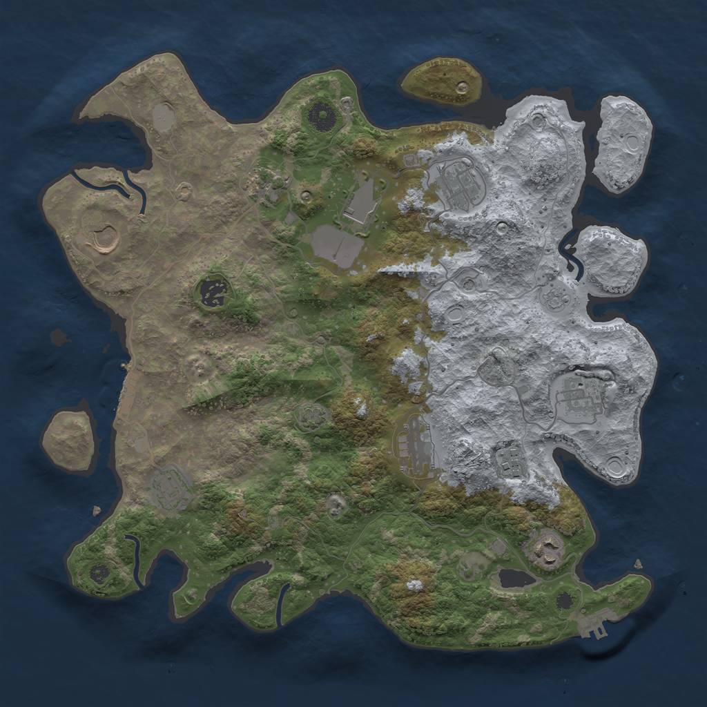 Rust Map: Procedural Map, Size: 3750, Seed: 1325918765, 18 Monuments