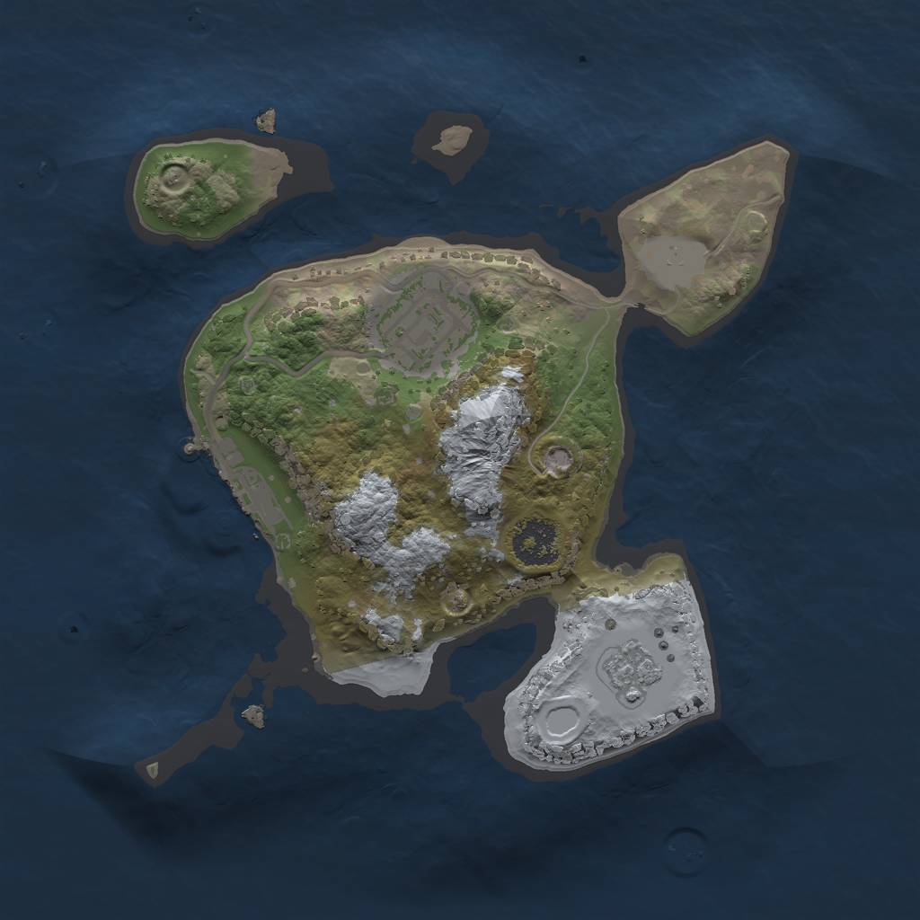 Rust Map: Procedural Map, Size: 2000, Seed: 2384, 6 Monuments