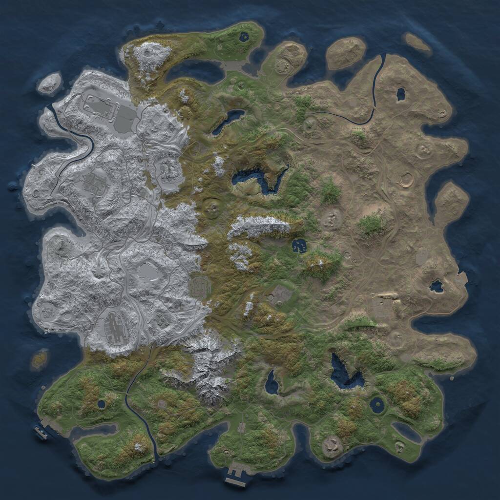 Rust Map: Procedural Map, Size: 5000, Seed: 2101630137, 17 Monuments