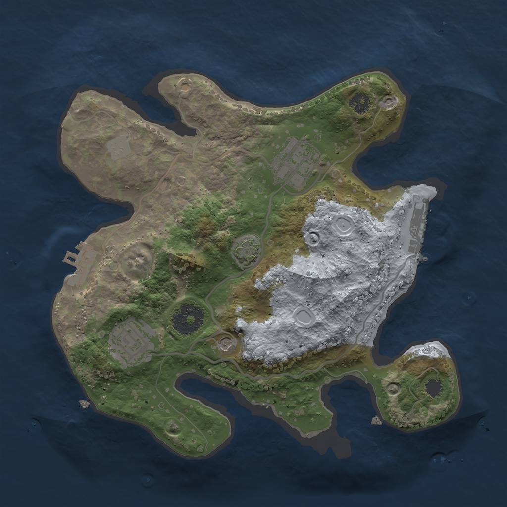 Rust Map: Procedural Map, Size: 2500, Seed: 23040301, 9 Monuments