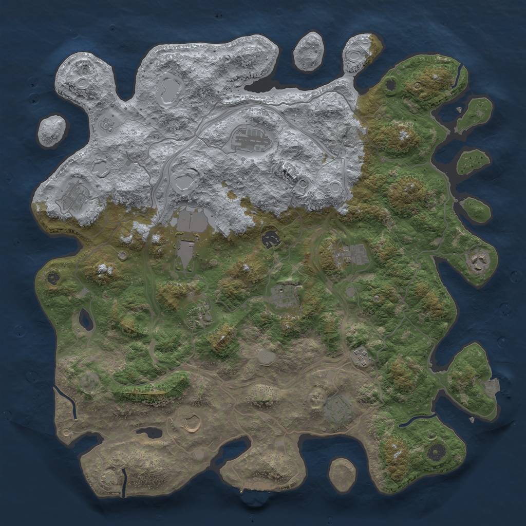 Rust Map: Procedural Map, Size: 4500, Seed: 1817583240, 18 Monuments