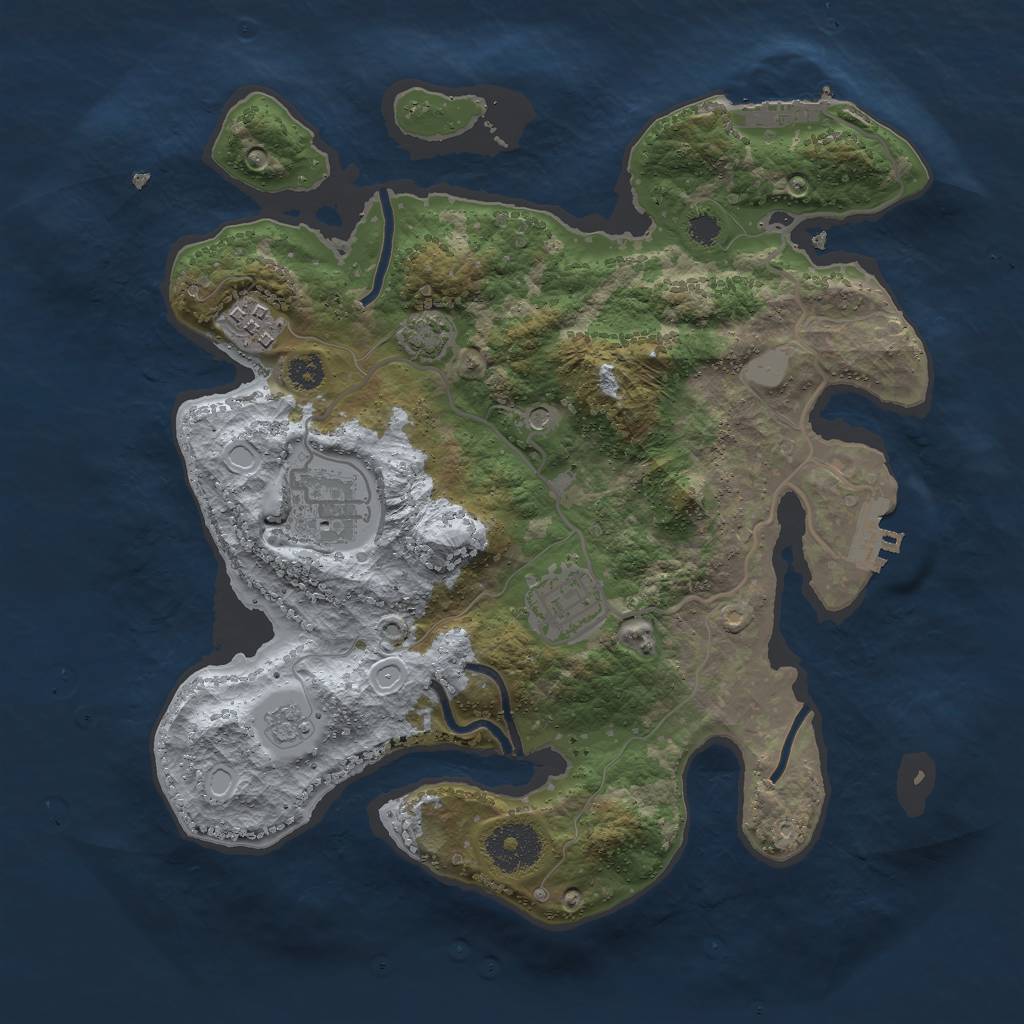 Rust Map: Procedural Map, Size: 3000, Seed: 1538497822, 11 Monuments