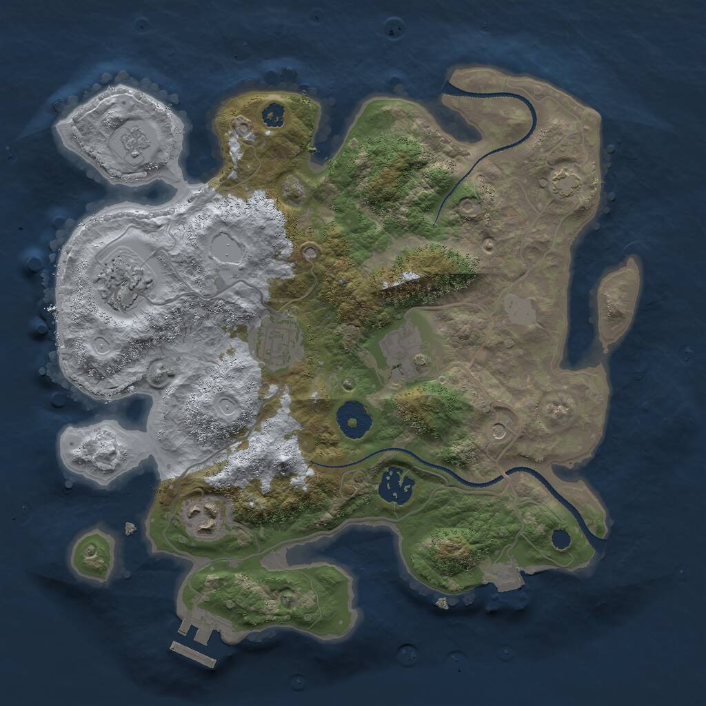 Rust Map: Procedural Map, Size: 3000, Seed: 5357917, 10 Monuments