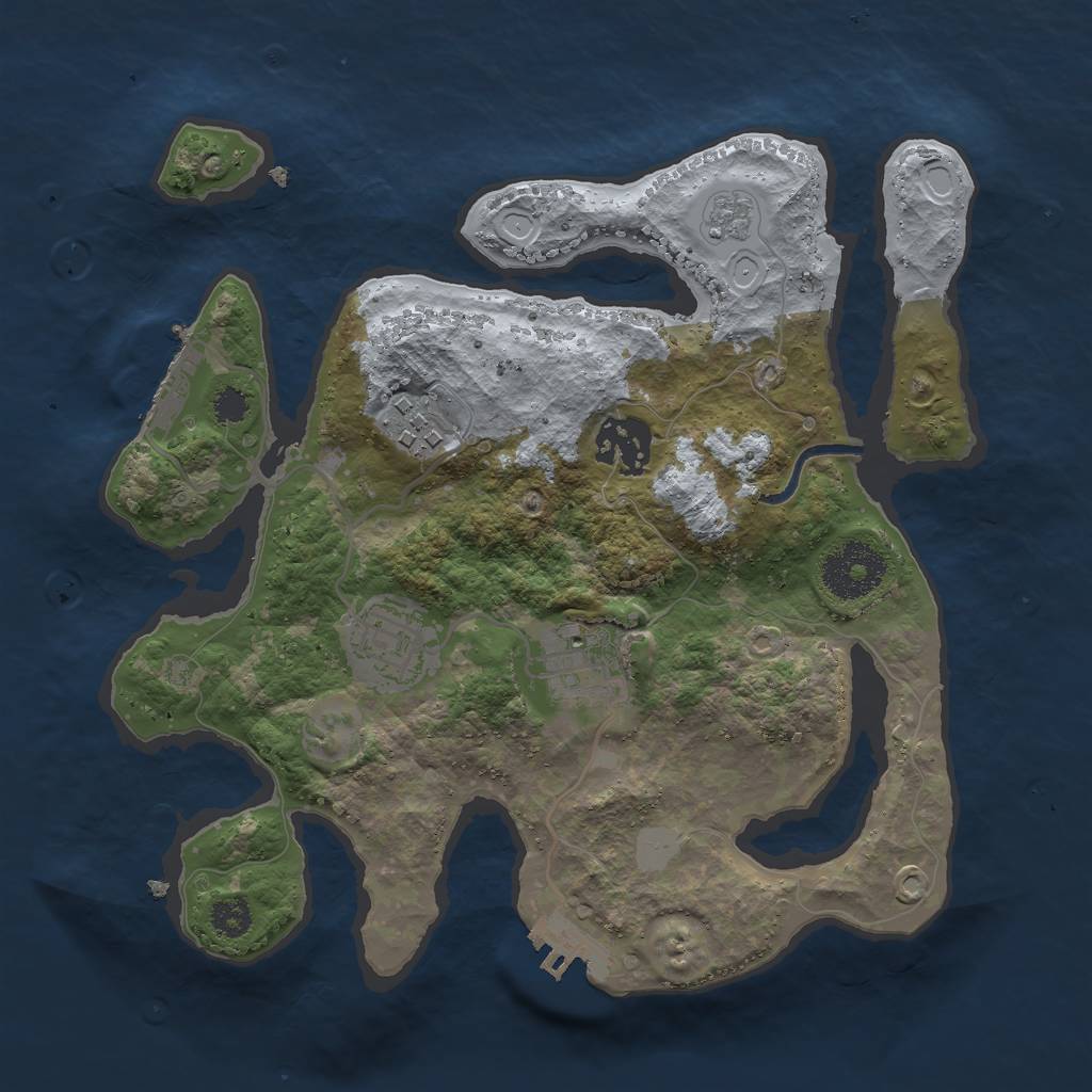 Rust Map: Procedural Map, Size: 2750, Seed: 1124824900, 10 Monuments