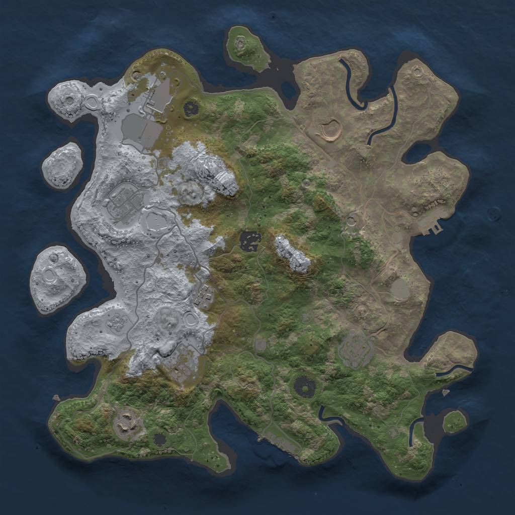 Rust Map: Procedural Map, Size: 3500, Seed: 205457942, 15 Monuments