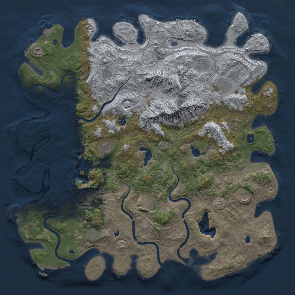 Rust Map: Procedural Map, Size: 5200, Seed: 301712588, 17 Monuments