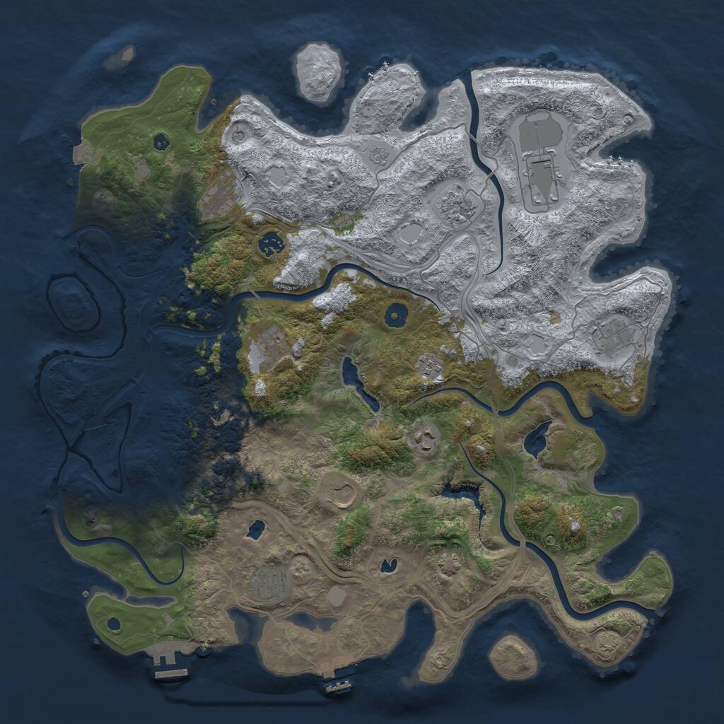 Rust Map: Procedural Map, Size: 4500, Seed: 1668308176, 16 Monuments