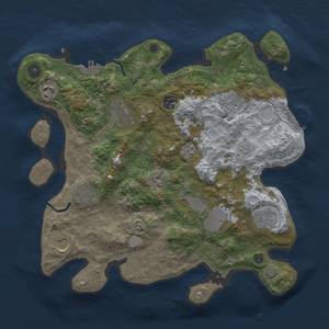 Thumbnail Rust Map: Procedural Map, Size: 3500, Seed: 648253, 17 Monuments