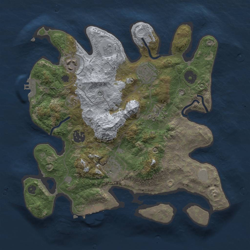Rust Map: Procedural Map, Size: 3000, Seed: 437464610, 12 Monuments