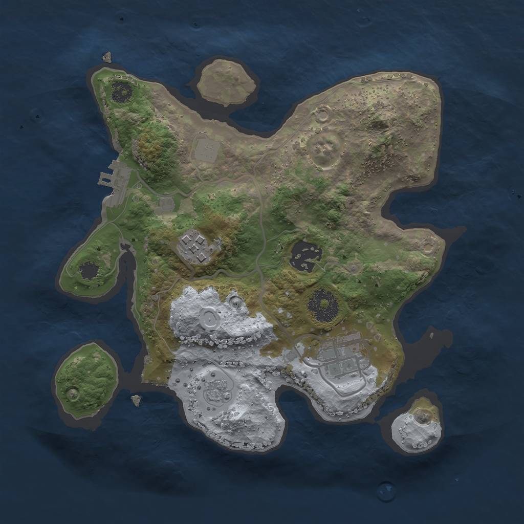 Rust Map: Procedural Map, Size: 2500, Seed: 314426571, 8 Monuments