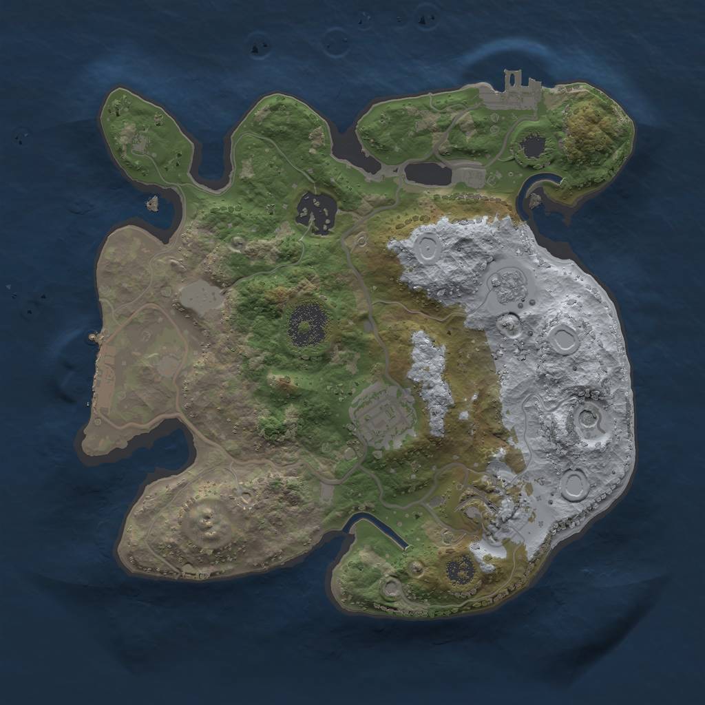 Rust Map: Procedural Map, Size: 2500, Seed: 2010131982, 10 Monuments