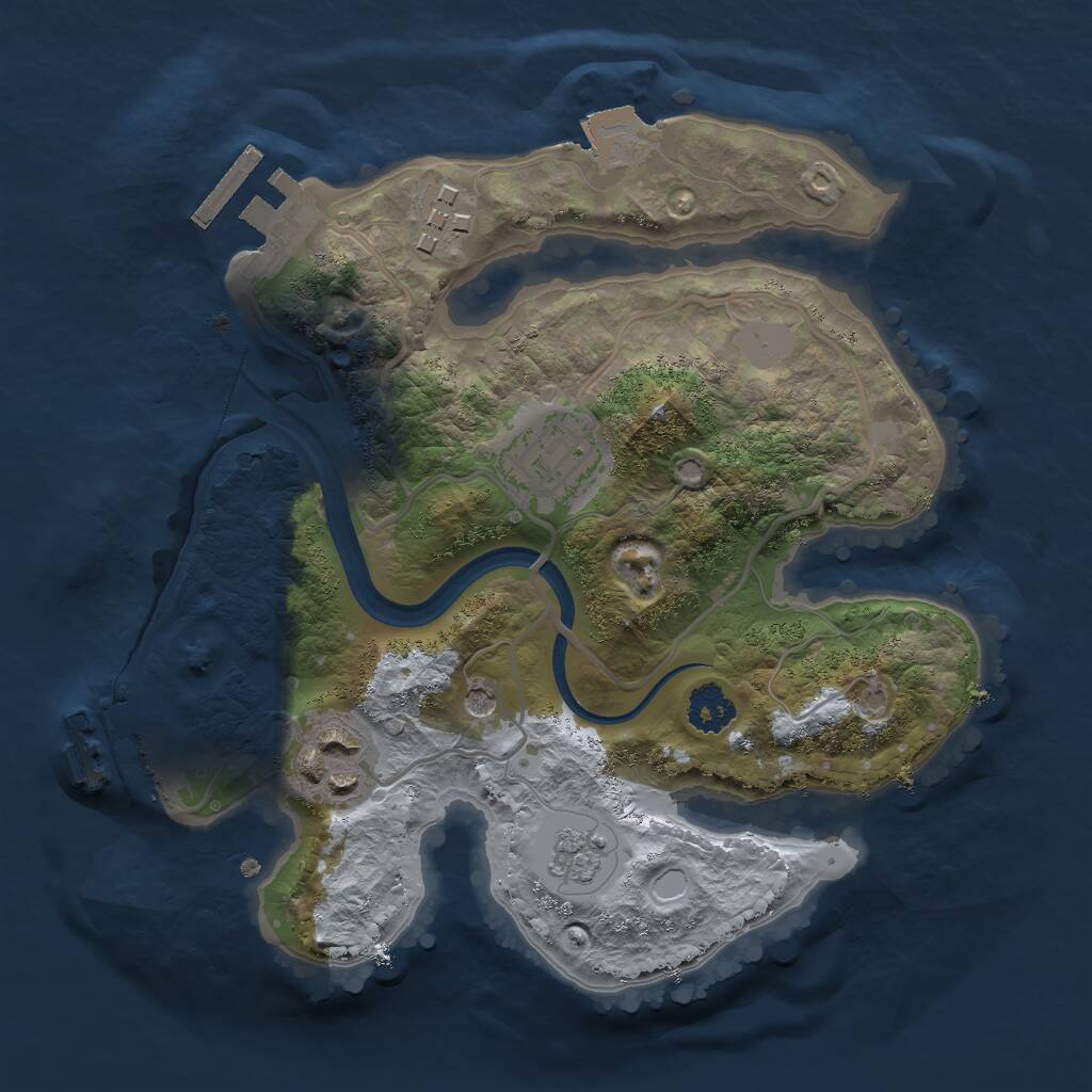 Rust Map: Procedural Map, Size: 2300, Seed: 613416765, 8 Monuments