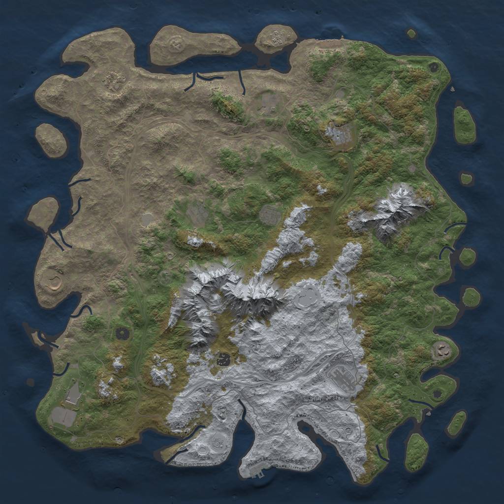 Rust Map: Procedural Map, Size: 5500, Seed: 1794062830, 18 Monuments