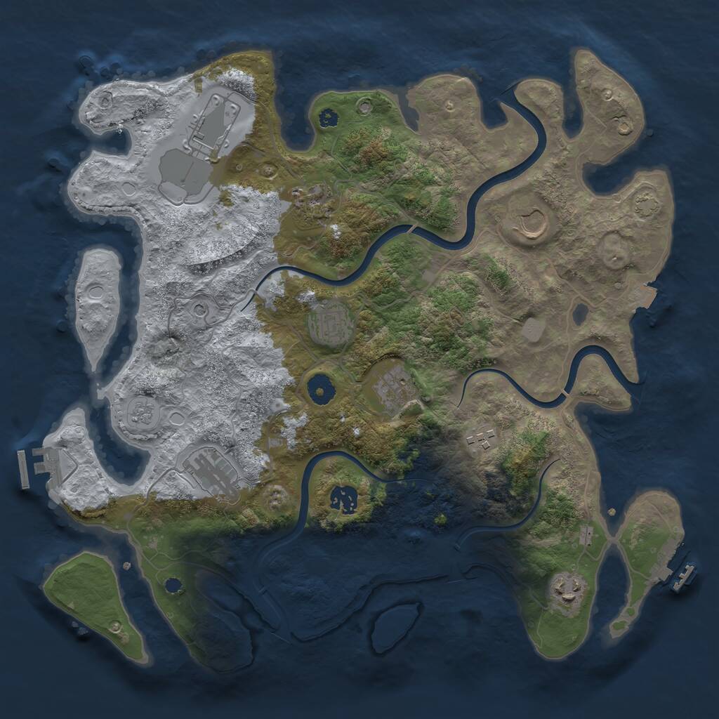 Rust Map: Procedural Map, Size: 3750, Seed: 1434474752, 15 Monuments
