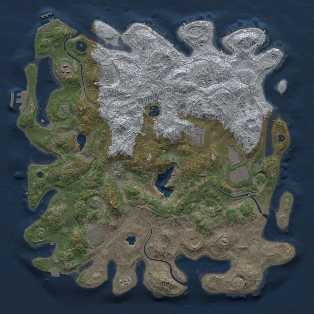 Rust Map: Procedural Map, Size: 4250, Seed: 2133776040, 15 Monuments