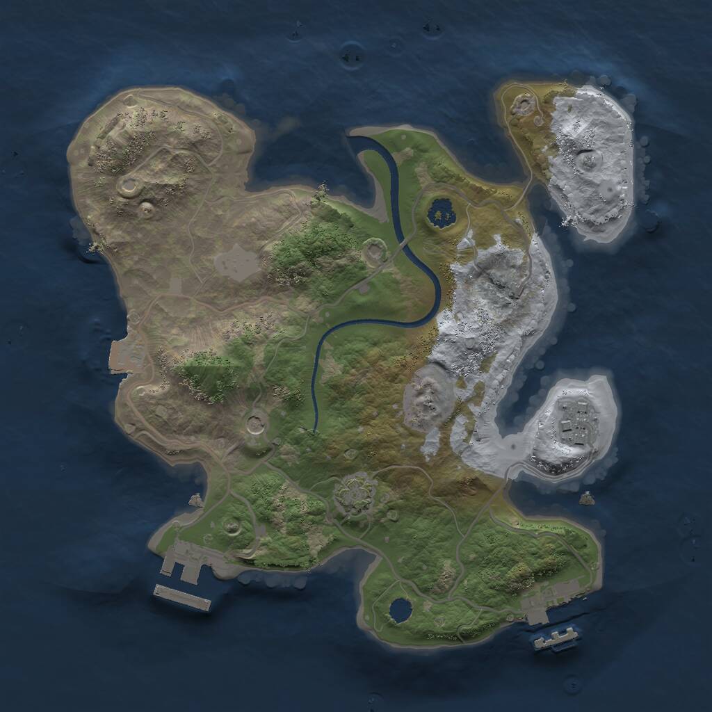Rust Map: Procedural Map, Size: 2500, Seed: 769590836, 6 Monuments