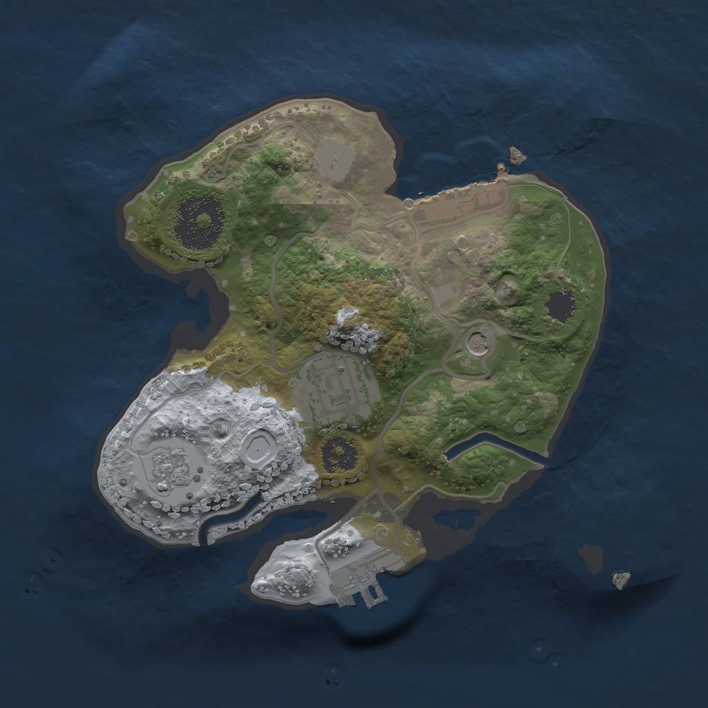 Rust Map: Procedural Map, Size: 2000, Seed: 60, 8 Monuments