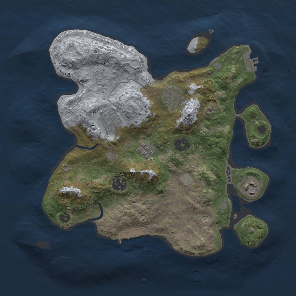 Rust Map: Procedural Map, Size: 3000, Seed: 3194375, 12 Monuments