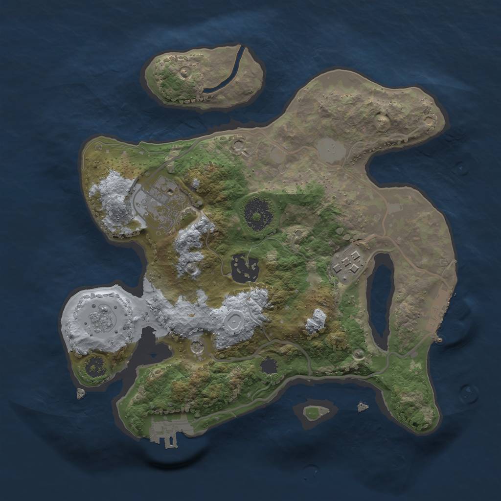 Rust Map: Procedural Map, Size: 2500, Seed: 34266151, 10 Monuments