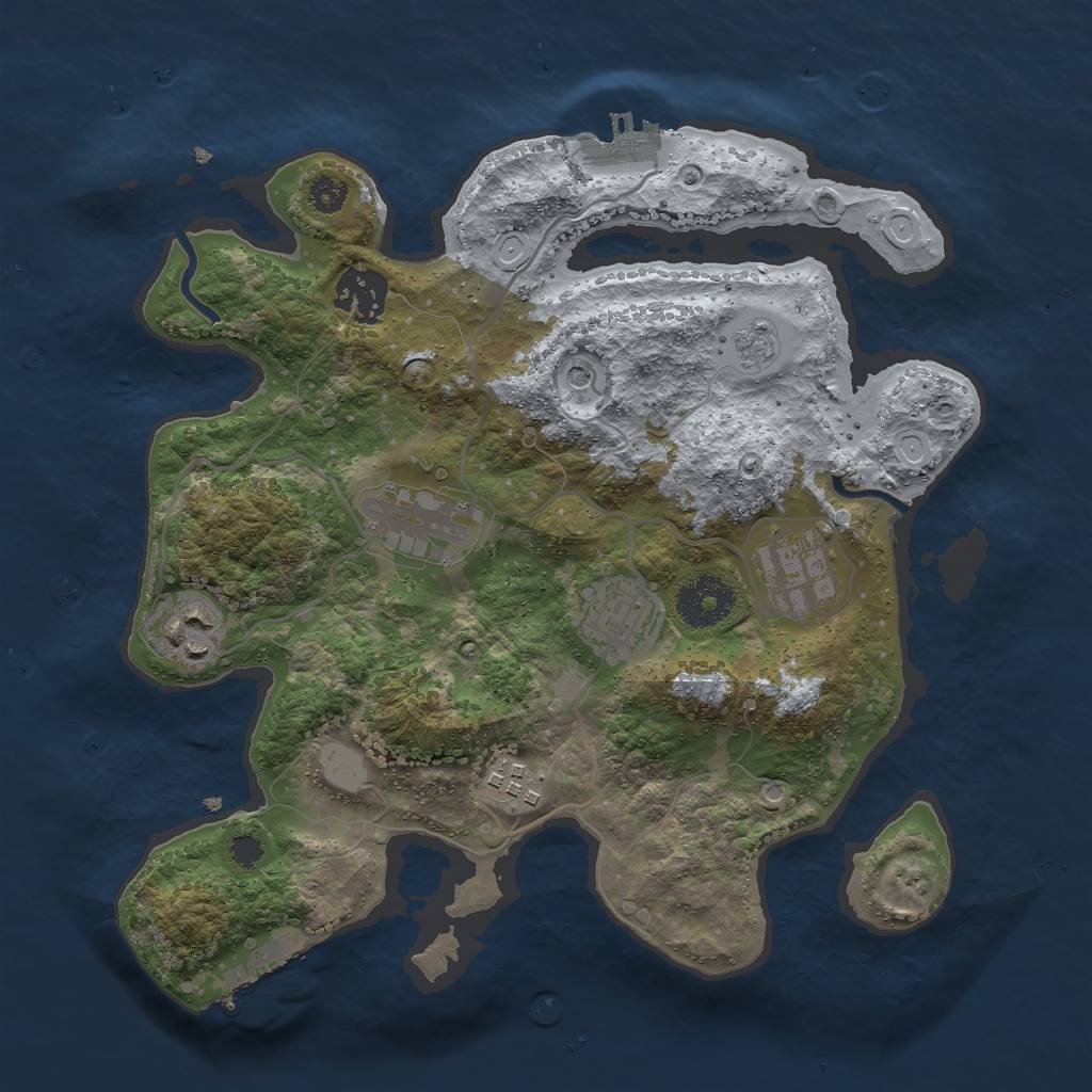 Rust Map: Procedural Map, Size: 3000, Seed: 89748, 13 Monuments