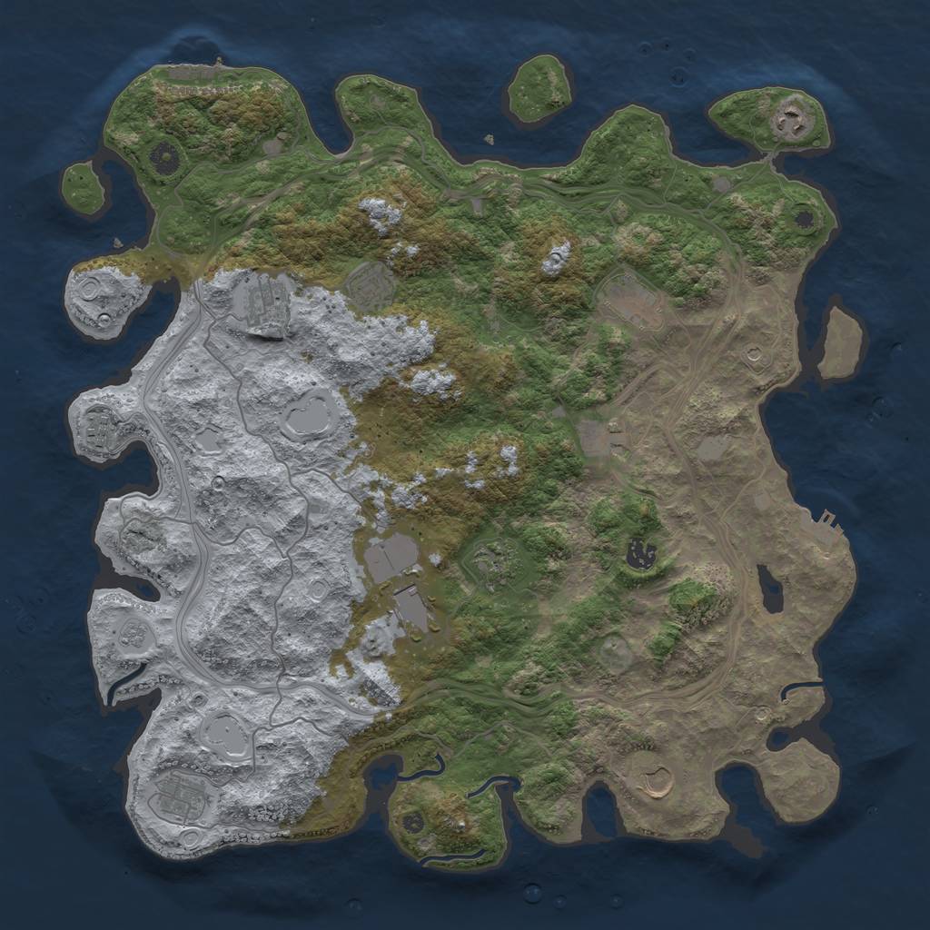Rust Map: Procedural Map, Size: 4500, Seed: 2003, 18 Monuments
