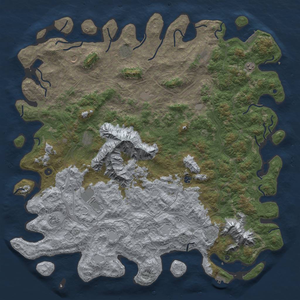 Rust Map: Procedural Map, Size: 6000, Seed: 75324, 18 Monuments
