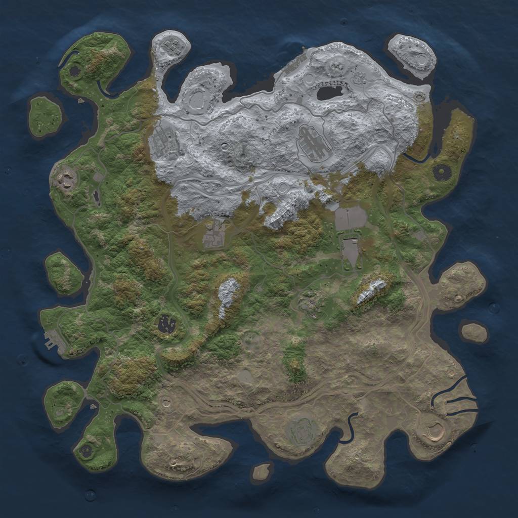 Rust Map: Procedural Map, Size: 4250, Seed: 7355608, 17 Monuments