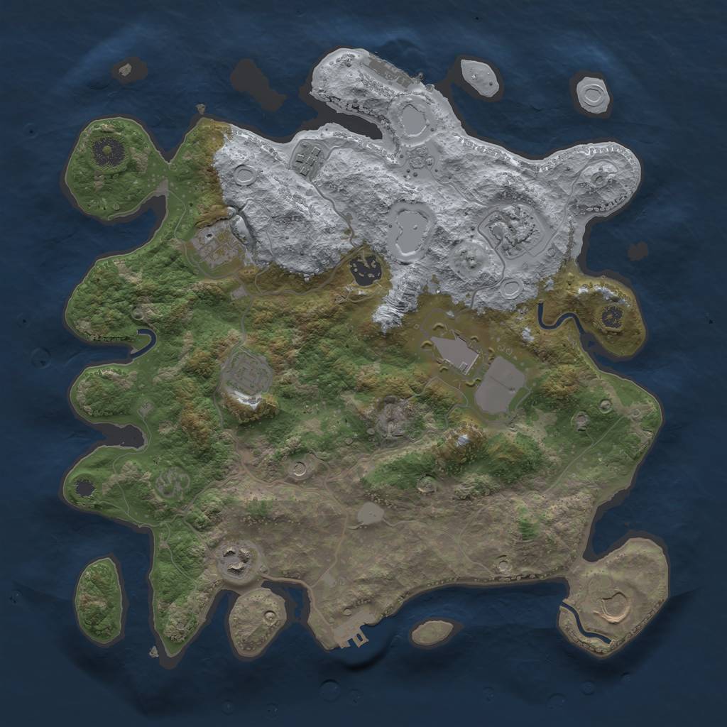 Rust Map: Procedural Map, Size: 3500, Seed: 1379154356, 15 Monuments