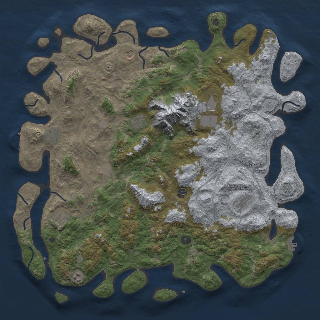 Rust Map: Procedural Map, Size: 5000, Seed: 2746039, 17 Monuments